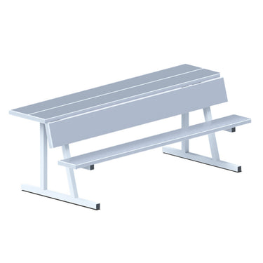 Player Bench with Seat Back and Shelf - 7-1/2 ft. - Portable